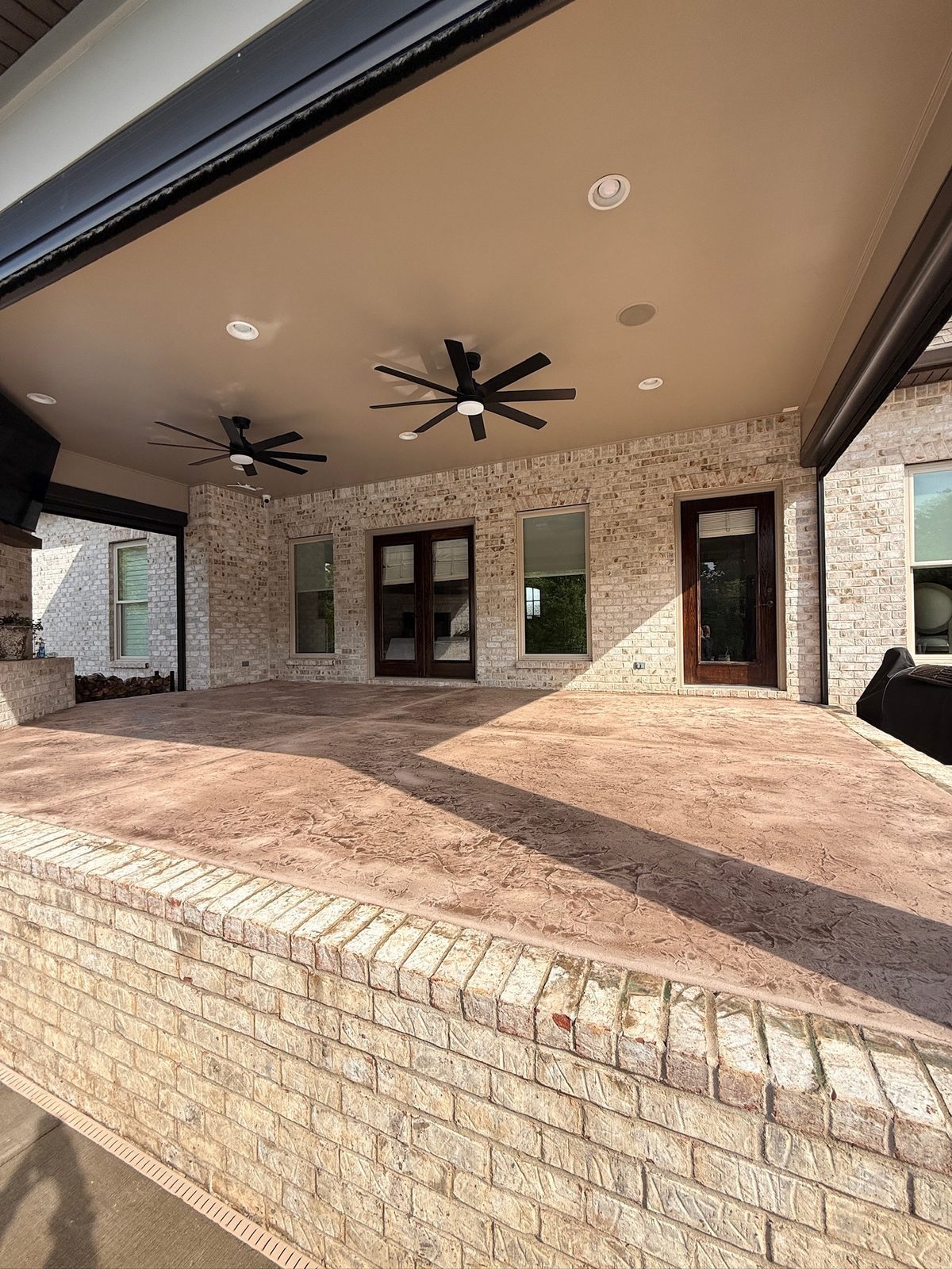 Covered Back Patio — Stamped Stone Texture